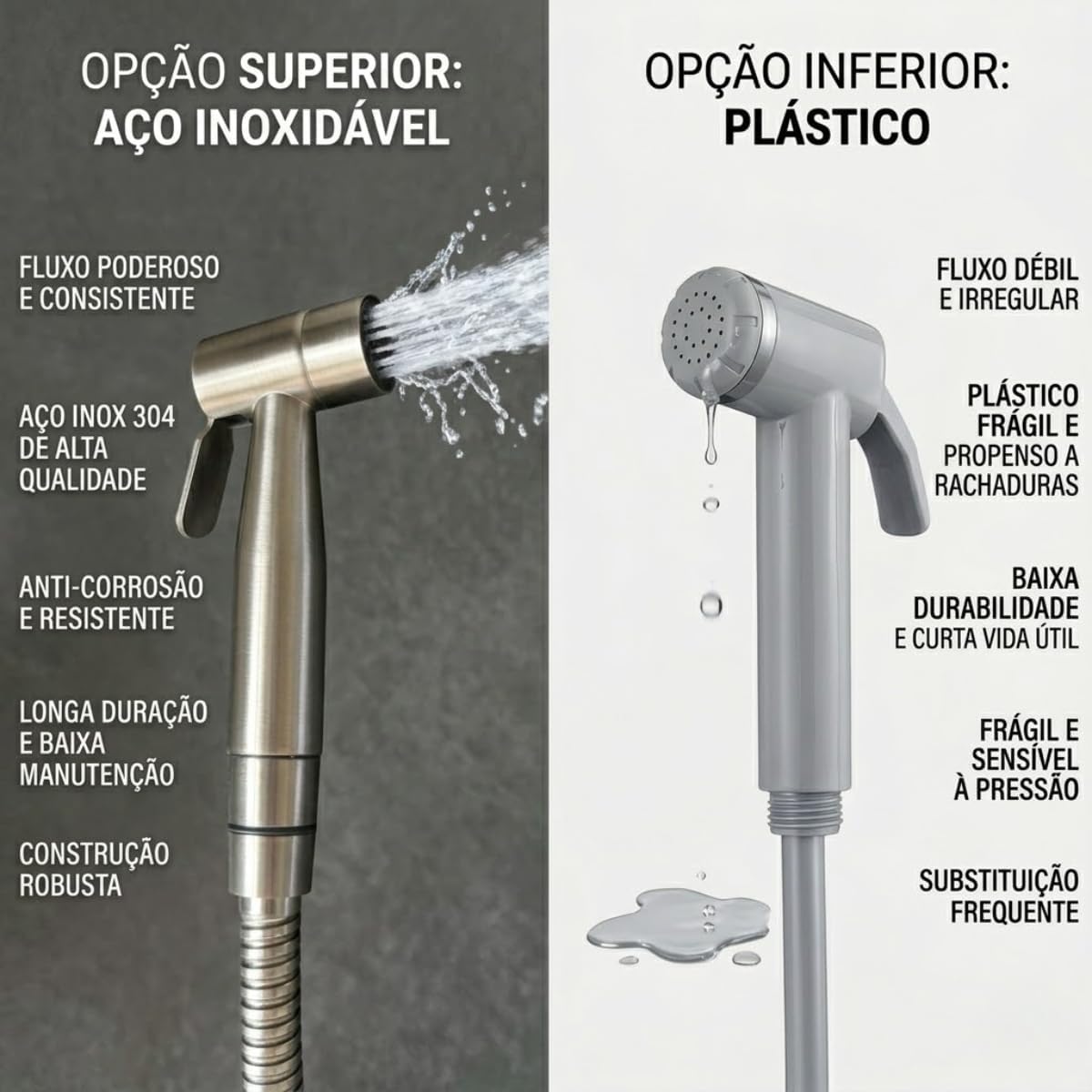 Ducha Higiênica em Aço Inoxidável 304