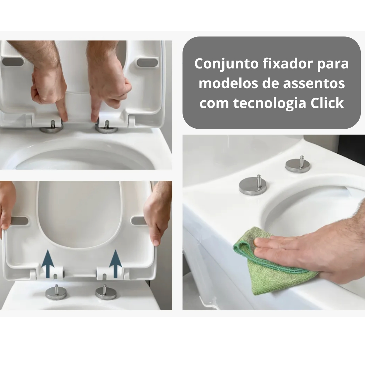 Tampa Soft Close Oval Elegance Acabamento Inox
