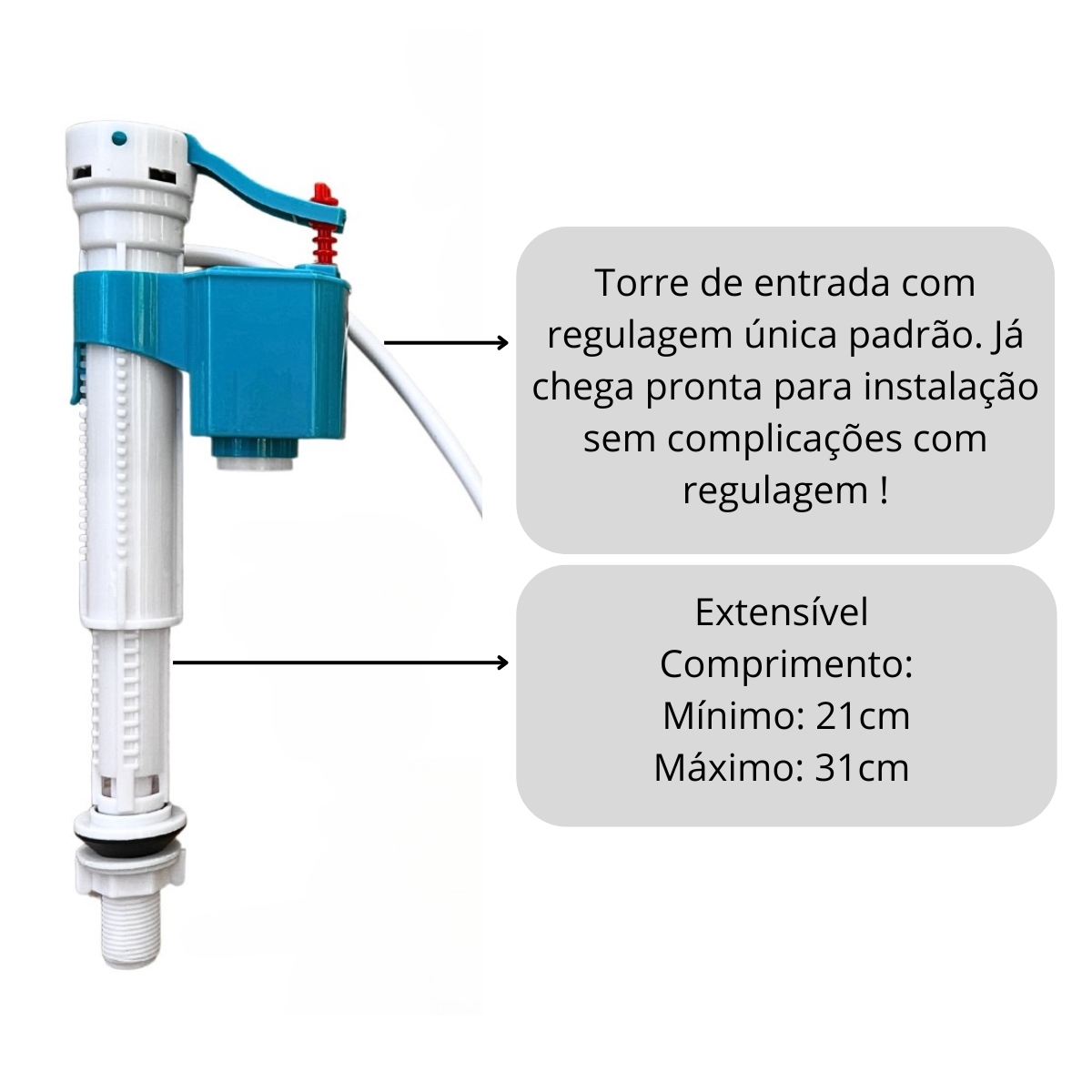 Kit Mecanismo Caixa Acoplada com Botão de Acionamento Duplo