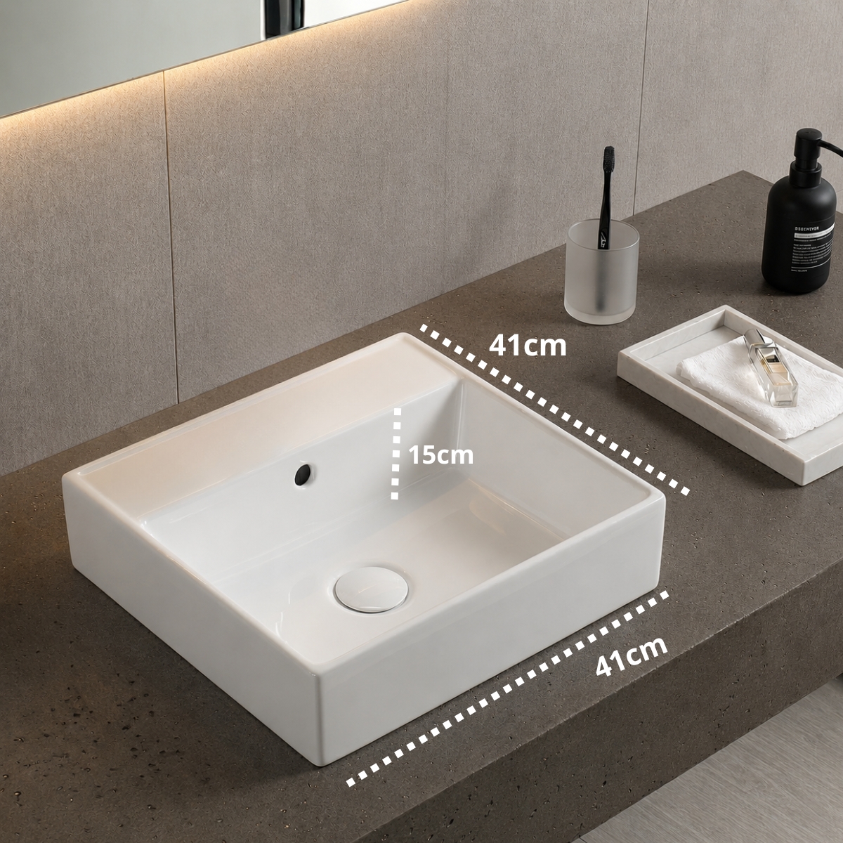 Conjunto Cuba de Apoio VBR5 — Torneira ABS Misturador Quente/Frio