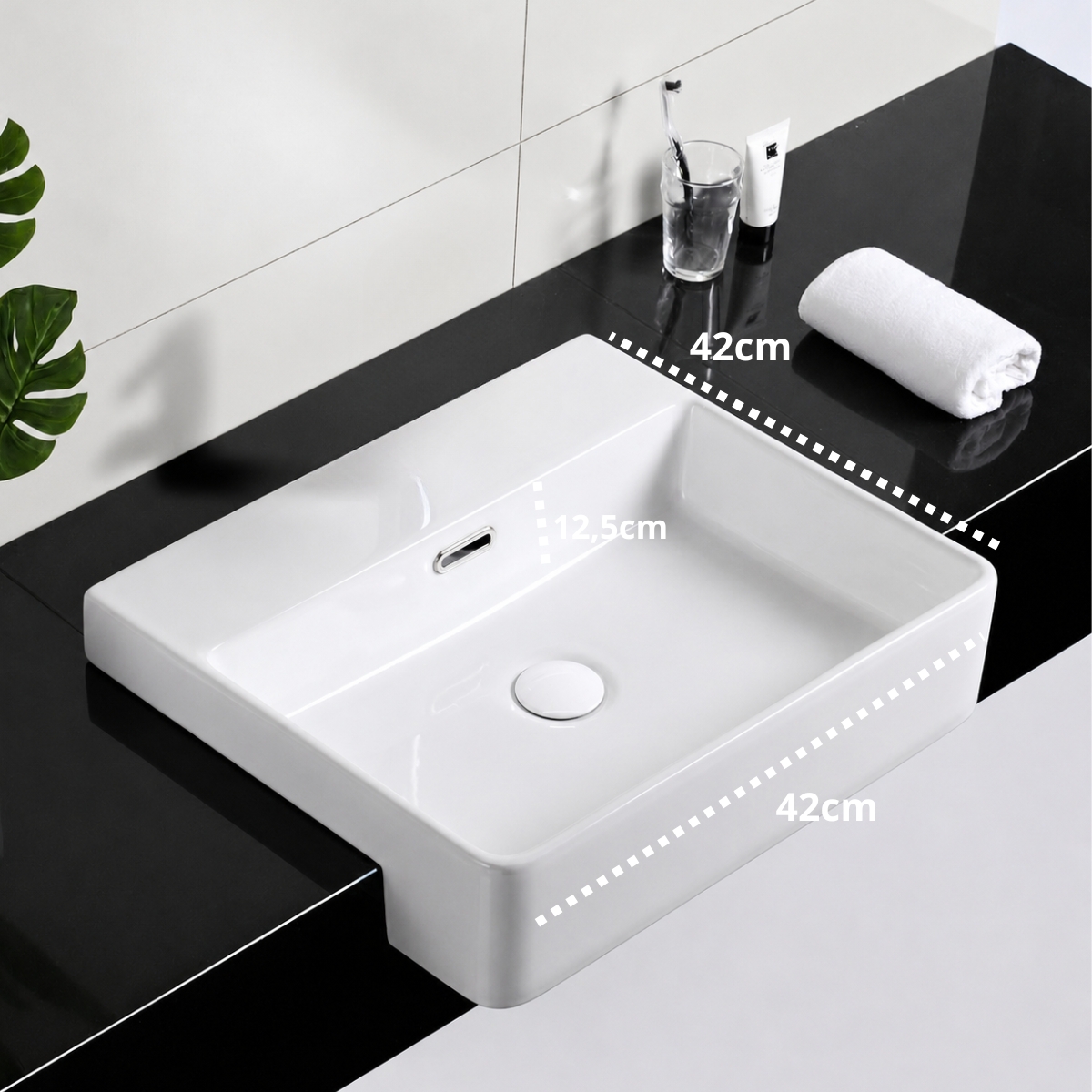 Conjunto Cuba de Apoio VBR - Torneira Bicolor ABS Misturador Q/F