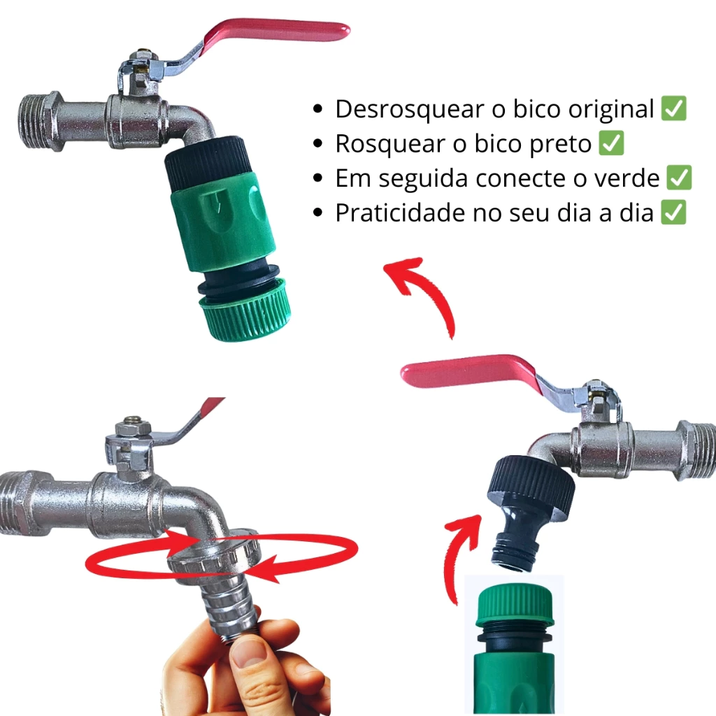 br-11134207-7r98o-m1yfpqfqwkpw09 Kit Torneira Engate Conectores Macho Femea P/ Mangueira Area Externa Jardim e Tanque - Image 3