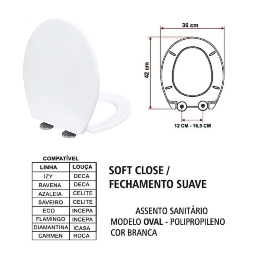 br-11134207-7r98o-m7zxrwjjqwvl88 Assento Tampa de Vaso Privada Oval Universal Fechamento Suave Soft Close Compatível Deca - Image 7