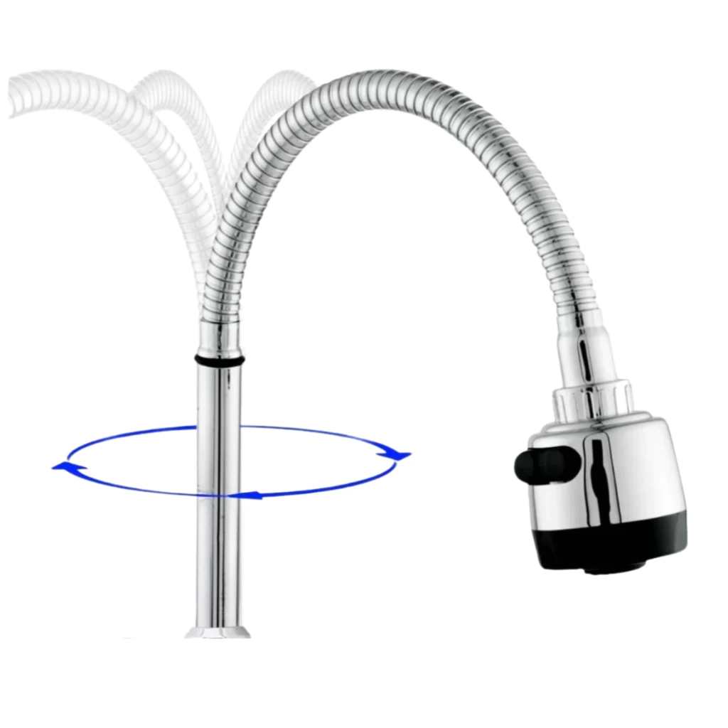 br-11134207-7r98o-m8z9m9z8by0y90 TORNEIRA DE PAREDE COZINHA GOURMET CORPO DE METAL BICO AREJADOR JATO DUPLO FLEXIVEL EM ABS CROMADO - Image 4