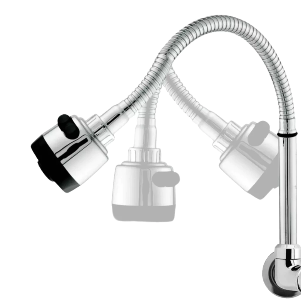 br-11134207-7r98o-m8z9m9z8re9ue3 TORNEIRA DE PAREDE COZINHA GOURMET CORPO DE METAL BICO AREJADOR JATO DUPLO FLEXIVEL EM ABS CROMADO - Image 3