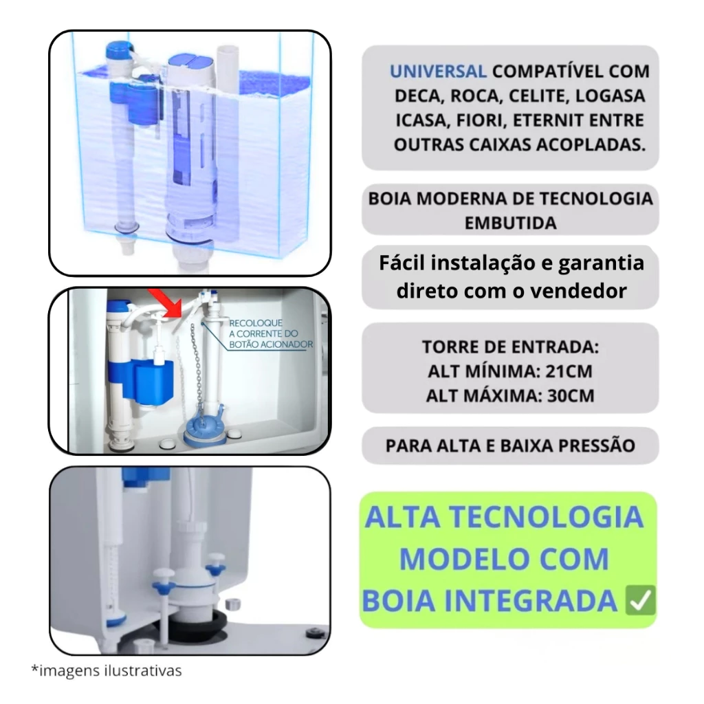 br-11134207-7r98o-m9nrqvy6fhmqae TORRE DE ENTRADA UNIVERSAL REPARO BOIA EMBUTIDA DESCARGA CAIXA ACOPLADA VASO MECANISMO DE ENTRADA - Image 4