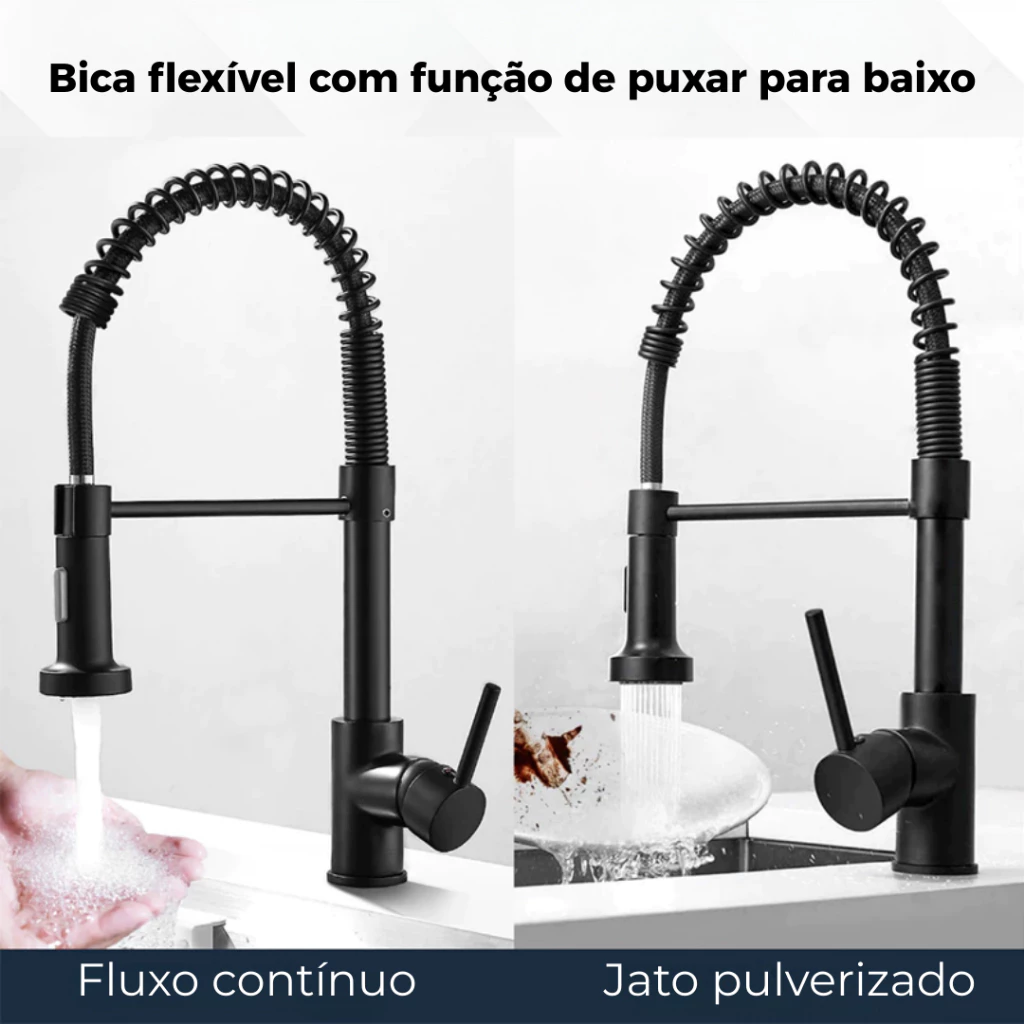 br-11134207-7r98o-man3m2gr4fztf4 Torneira Gourmet Bancada de Cozinha com Saída Dupla e Rotação 360º em Aço Inox Preto Fosco - Image 2